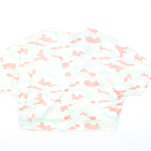 KILIBBI Womens Multicoloured Camouflage Cropped Cotton T-Shirt S