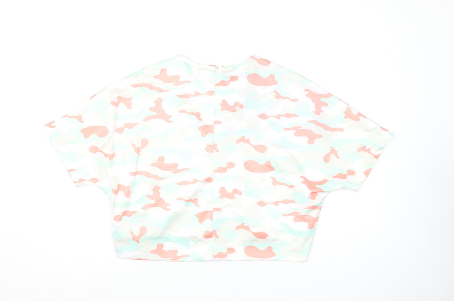 KILIBBI Womens Multicoloured Camouflage Cropped Cotton T-Shirt S