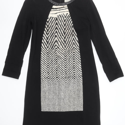 Bellenisa Women’s Black Chevron Knit Shift Dress Size 10