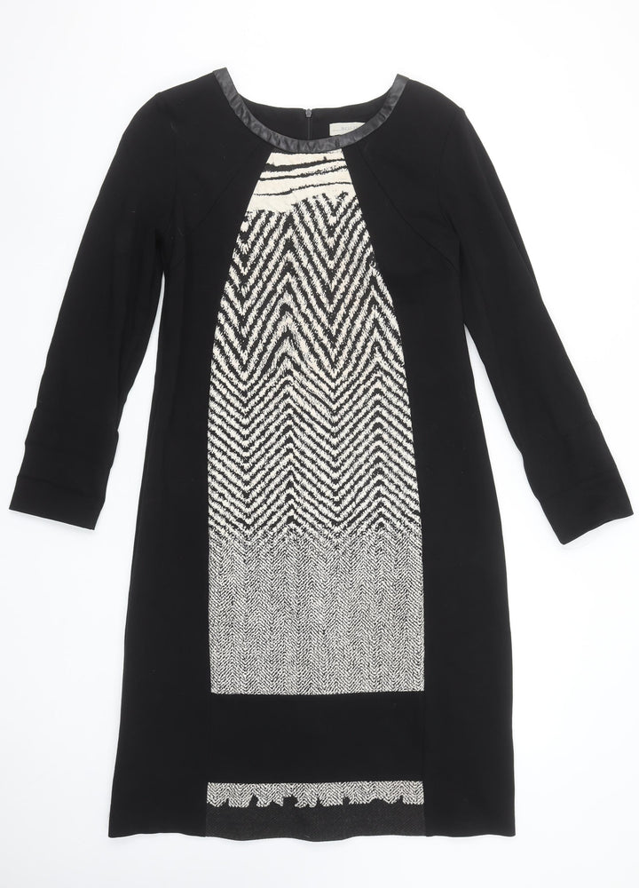 Bellenisa Women’s Black Chevron Knit Shift Dress Size 10