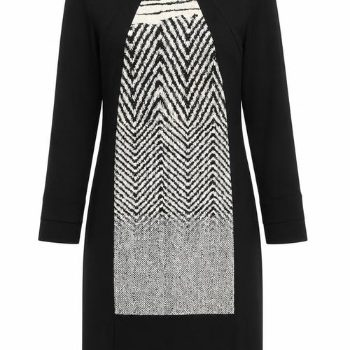 Bellenisa Women’s Black Chevron Knit Shift Dress Size 10