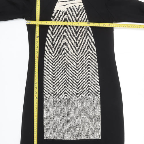 Bellenisa Women’s Black Chevron Knit Shift Dress Size 10