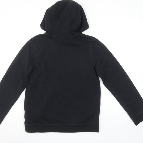 Nike Boys Black Full Zip Hoodie Size L Cotton Blend Sportswear