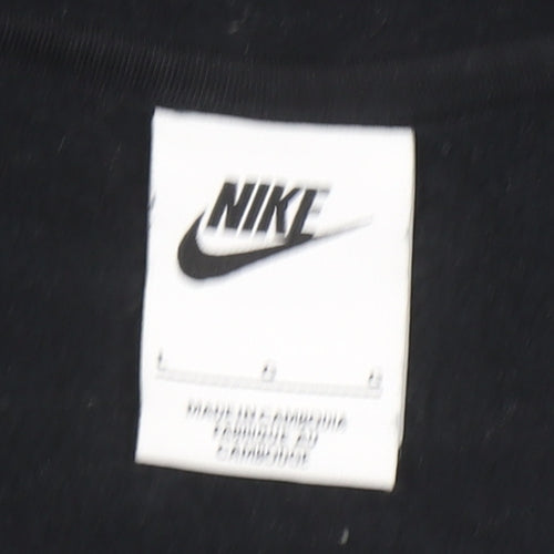 Nike Boys Black Full Zip Hoodie Size L Cotton Blend Sportswear