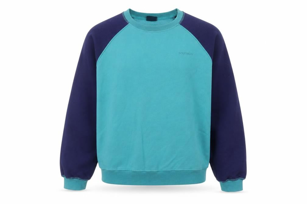 Front view of Southbay Men’s Blue XL Crew Neck Fleece Sweatshirt Pullover