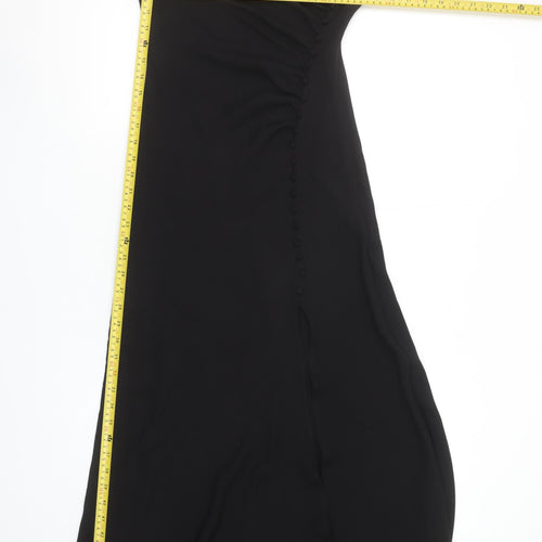 Zara Women’s Black Slip Midi Dress XS Elegant Strappy Evening Style