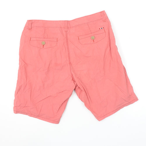 Napapijri Men's Pink Chino Shorts Size 35 Regular Fit Cotton