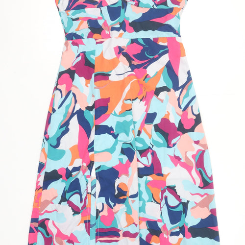 Girl In Mind Women’s Multicoloured Knee Length A-Line Puff Sleeve Dress Size 10