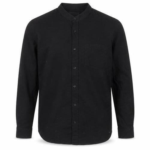 Paul Galvin Men’s Black Cotton Band Collar Long Sleeve Casual Shirt L
