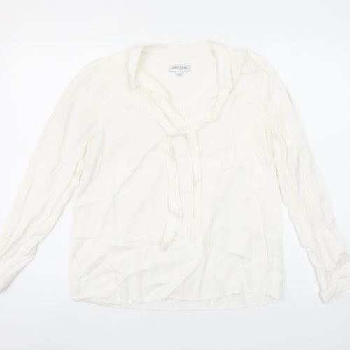 Great Plains Women’s Ivory Long Sleeve V-Neck Blouse Size 8