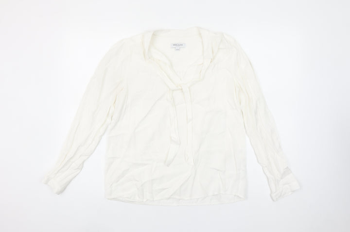 Great Plains Women’s Ivory Long Sleeve V-Neck Blouse Size 8