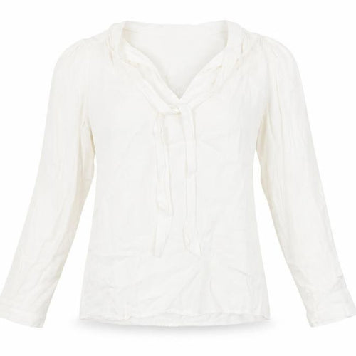 Great Plains Women’s Ivory Long Sleeve V-Neck Blouse Size 8