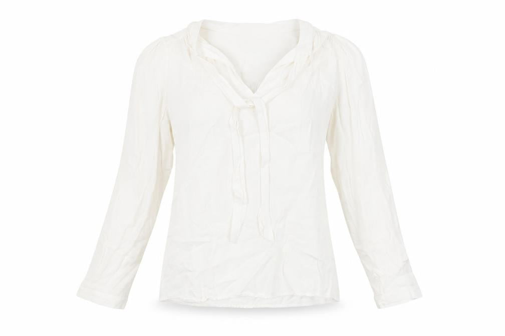 Great Plains Women’s Ivory Long Sleeve V-Neck Blouse Size 8