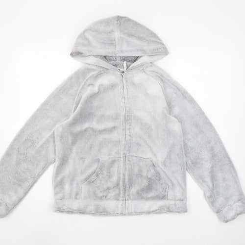 Etam Women’s Grey Full Zip Hooded Fleece Sweatshirt M