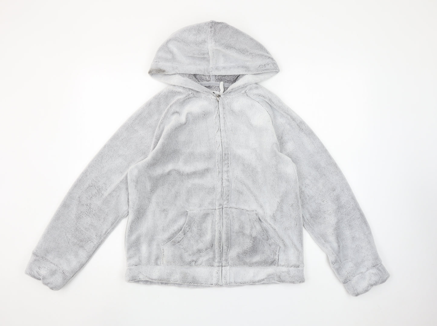 Etam Women’s Grey Full Zip Hooded Fleece Sweatshirt M
