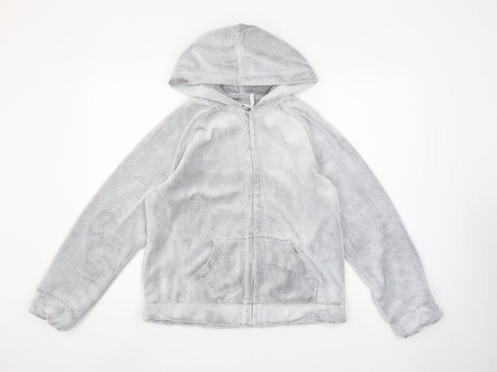 Etam Women’s Grey Full Zip Hooded Fleece Sweatshirt M