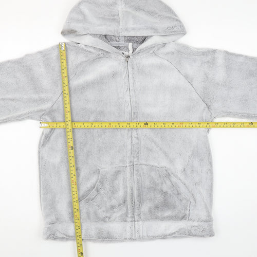 Etam Women’s Grey Full Zip Hooded Fleece Sweatshirt M