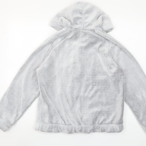 Etam Women’s Grey Full Zip Hooded Fleece Sweatshirt M