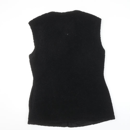 Weekday Women's Black Fleece Waistcoat Size M Sleeveless Lined Vest