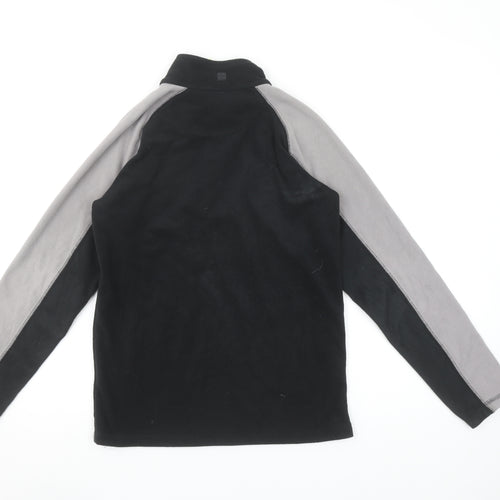 Mountain Warehouse Boys Black Fleece 1/4 Zip Pullover Sweatshirt 11-12 Years