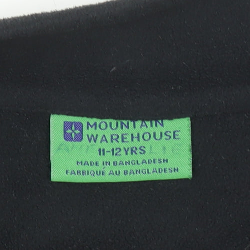 Mountain Warehouse Boys Black Fleece 1/4 Zip Pullover Sweatshirt 11-12 Years