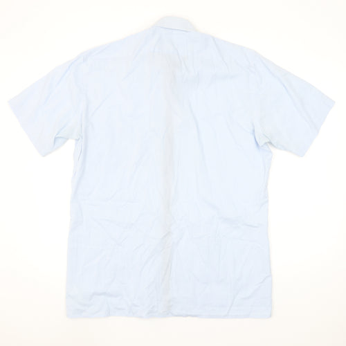 Marvelis Men's Blue Check Short Sleeve Non-Iron Shirt Size 16