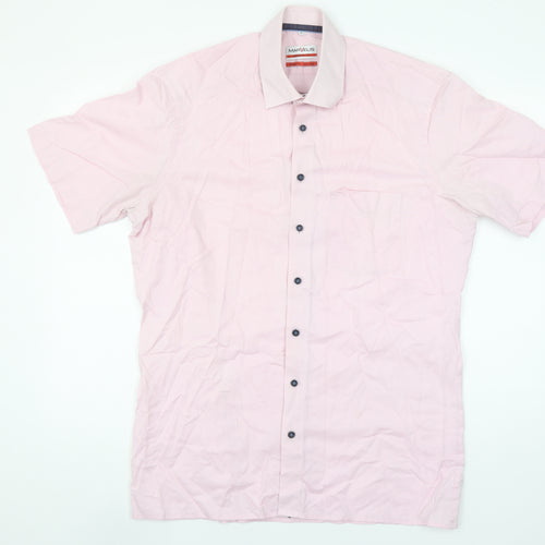 Marvelis Men's Pink Short Sleeve Non-Iron Button-Up Shirt Size 16
