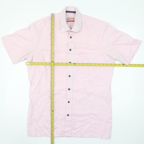 Marvelis Men's Pink Short Sleeve Non-Iron Button-Up Shirt Size 16