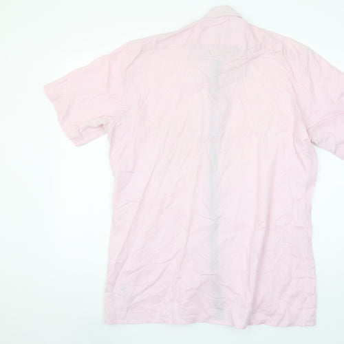Marvelis Men's Pink Short Sleeve Non-Iron Button-Up Shirt Size 16