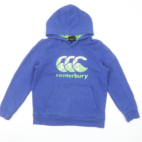Canterbury Boys Blue Hoodie Age 10 Pullover Cotton Blend Rugby Style
