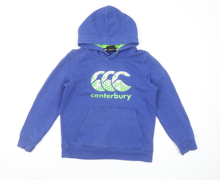 Canterbury Boys Blue Hoodie Age 10 Pullover Cotton Blend Rugby Style