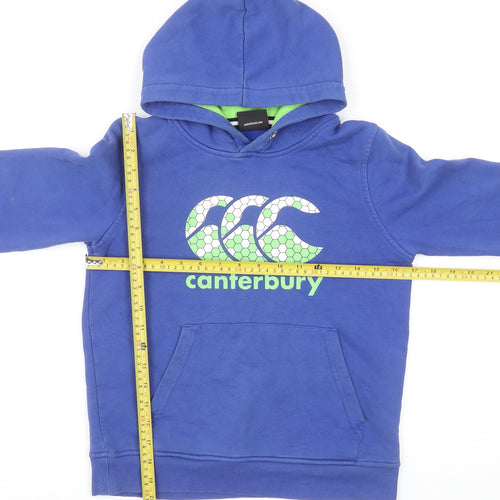 Canterbury Boys Blue Hoodie Age 10 Pullover Cotton Blend Rugby Style
