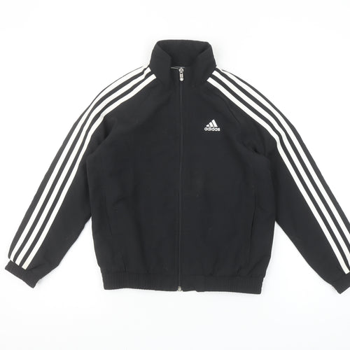 Adidas Boys Black Track Jacket 7 Years Climalite Full Zip Sports Top