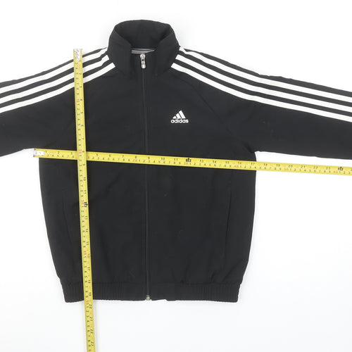 Adidas Boys Black Track Jacket 7 Years Climalite Full Zip Sports Top