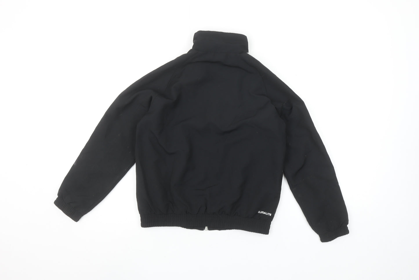 Adidas Boys Black Track Jacket 7 Years Climalite Full Zip Sports Top