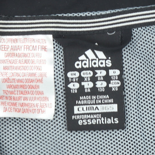 Adidas Boys Black Track Jacket 7 Years Climalite Full Zip Sports Top