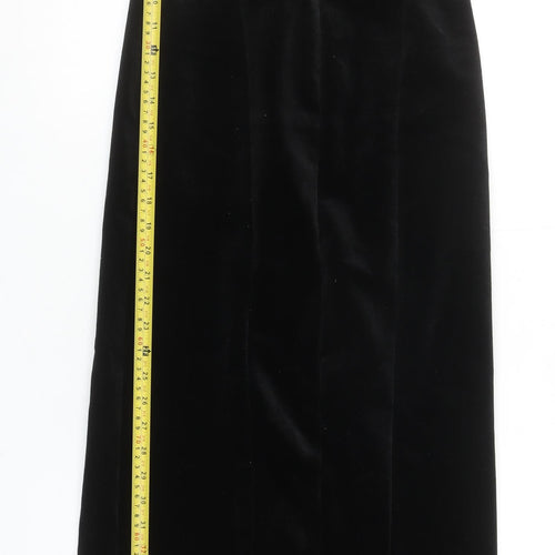 Zara Women Black Velvet Strapless Bodycon Midi Dress XS