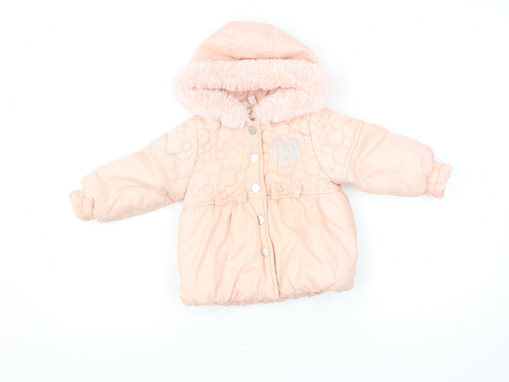Disney Baby Minnie Mouse Pink Hooded Puffer Jacket 18-24 Months