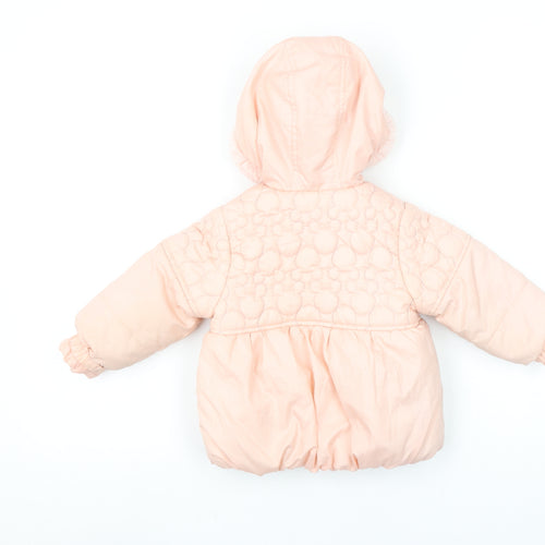 Disney Baby Minnie Mouse Pink Hooded Puffer Jacket 18-24 Months