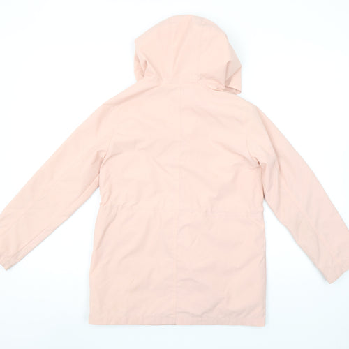 Mango Kids Girls Pink Hooded Mid-Length Rain Coat Jacket 10 Years