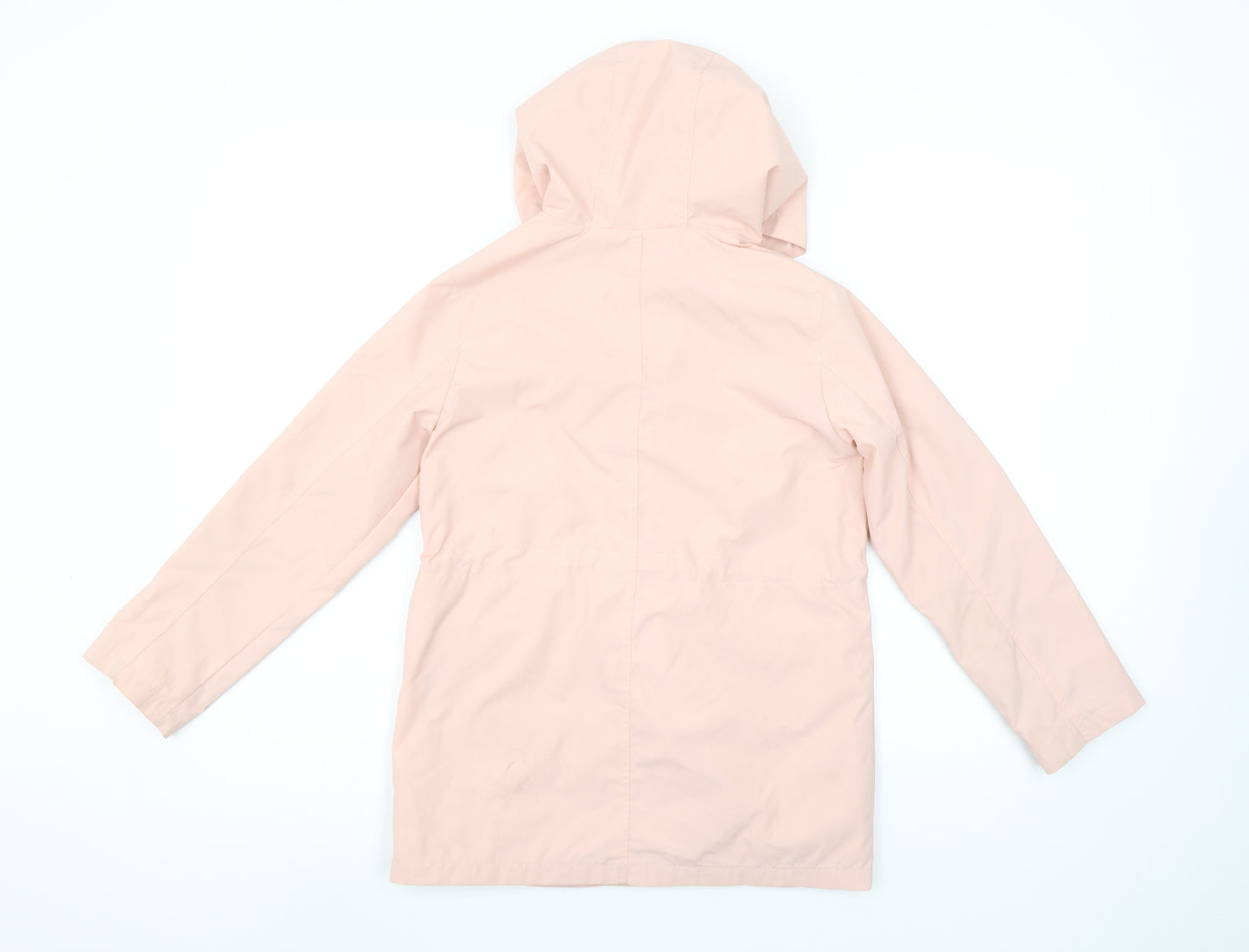 Mango Kids Girls Pink Hooded Mid-Length Rain Coat Jacket 10 Years