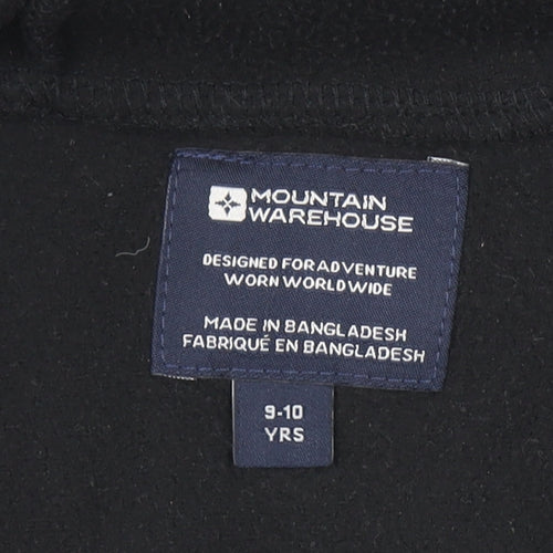 Mountain Warehouse Boys Black Fleece Full Zip Hoodie 9-10 Years