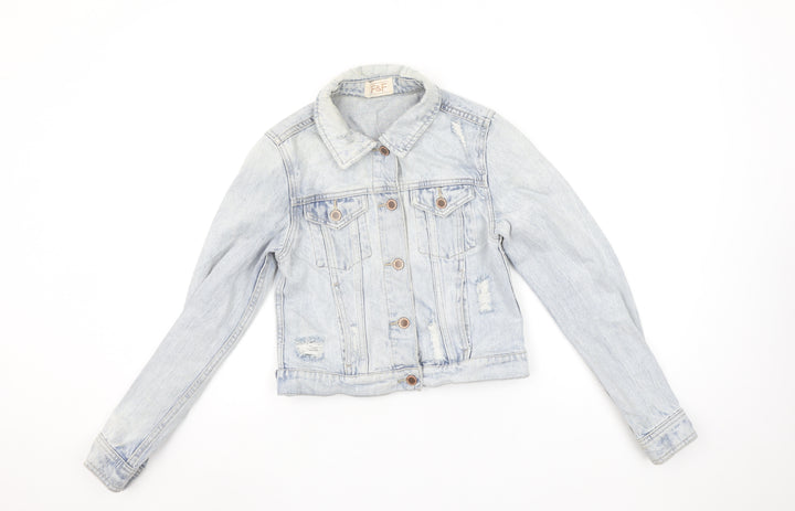F&F Women’s Blue Denim Cropped Jacket Size 6