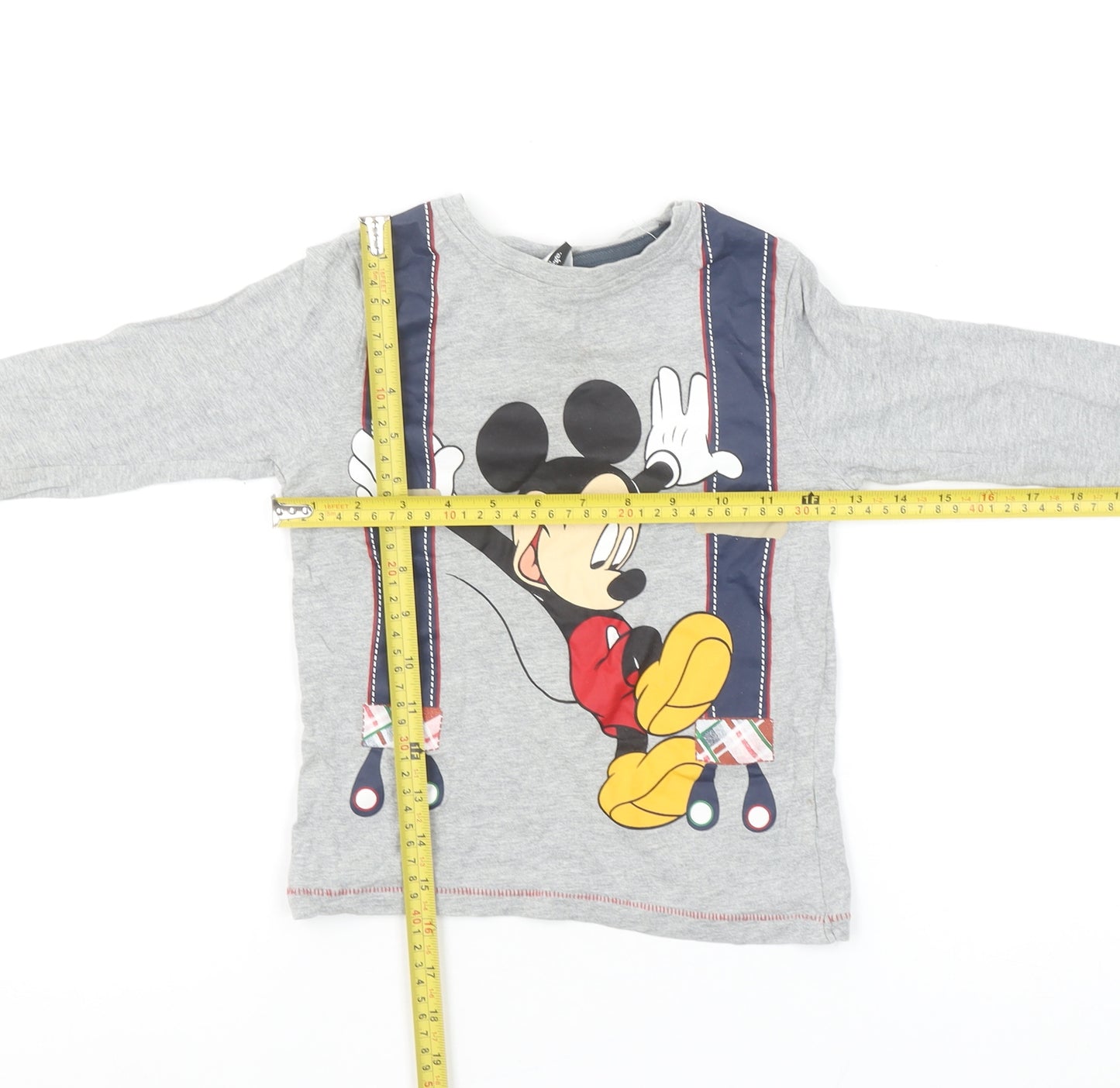 George Disney Girls Grey Mickey Mouse Long Sleeve Pyjama Top 4-5 Years