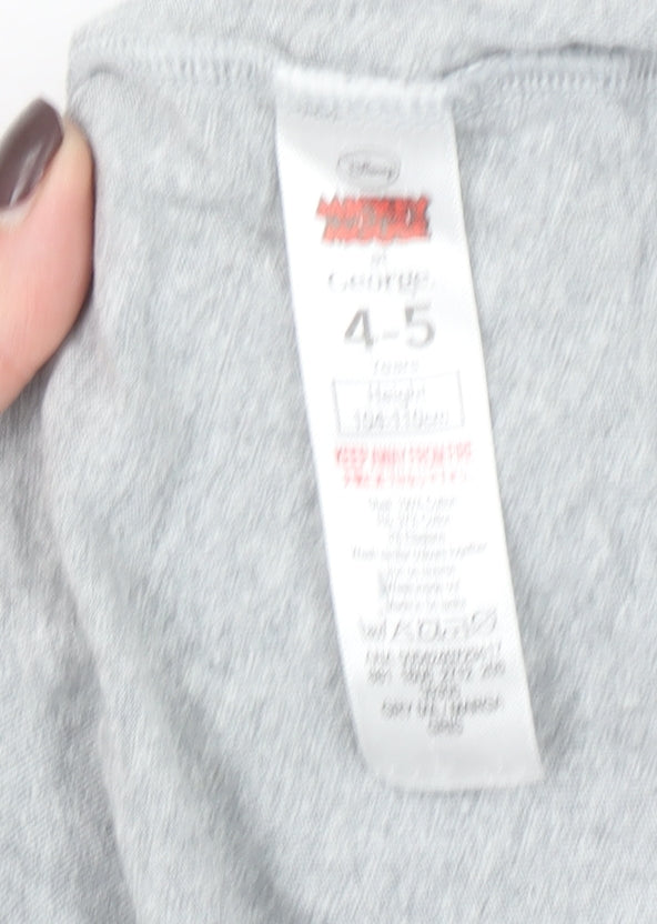 George Disney Girls Grey Mickey Mouse Long Sleeve Pyjama Top 4-5 Years