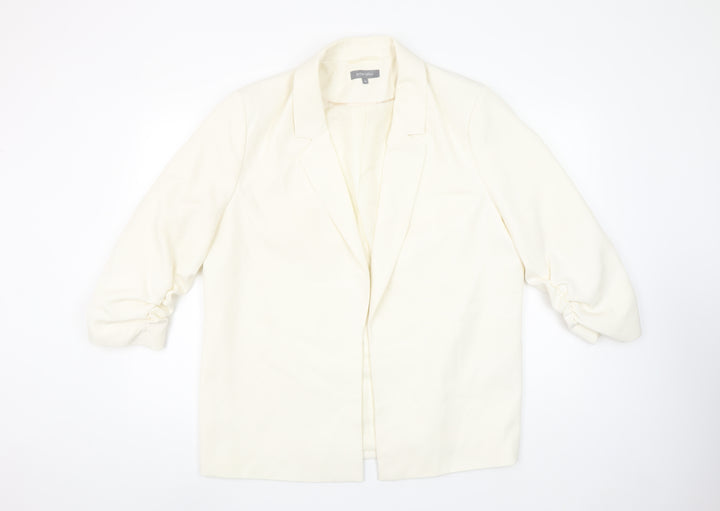 Principles Women Ivory Size 16 Long Sleeve Single-Breasted Blazer