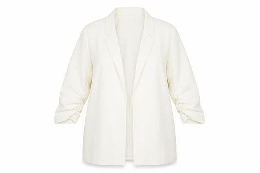 Front view of Principles Women Ivory, size 16, Long Sleeve Single-Breasted Blazer