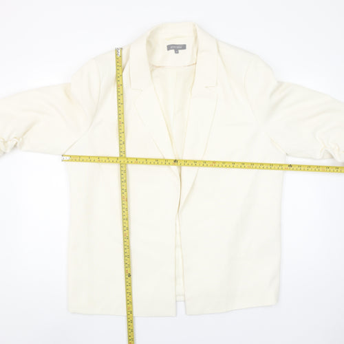 Principles Women Ivory Size 16 Long Sleeve Single-Breasted Blazer