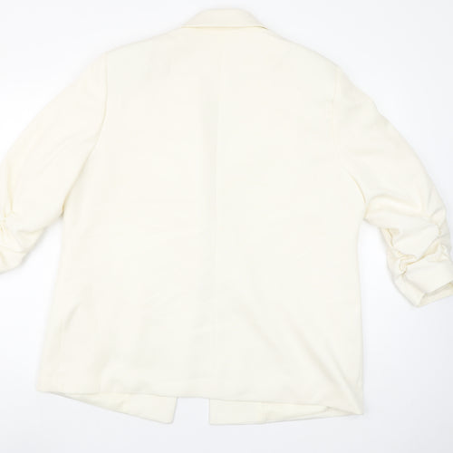 Principles Women Ivory Size 16 Long Sleeve Single-Breasted Blazer