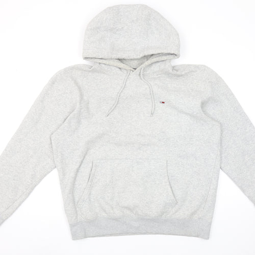 Tommy Jeans Men's Grey Pullover Hoodie L Regular Fit Classic Style